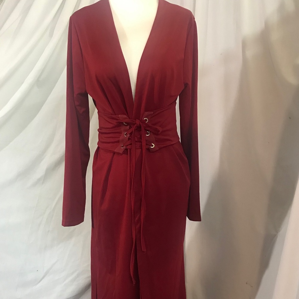 Duster with matching lace up sash
